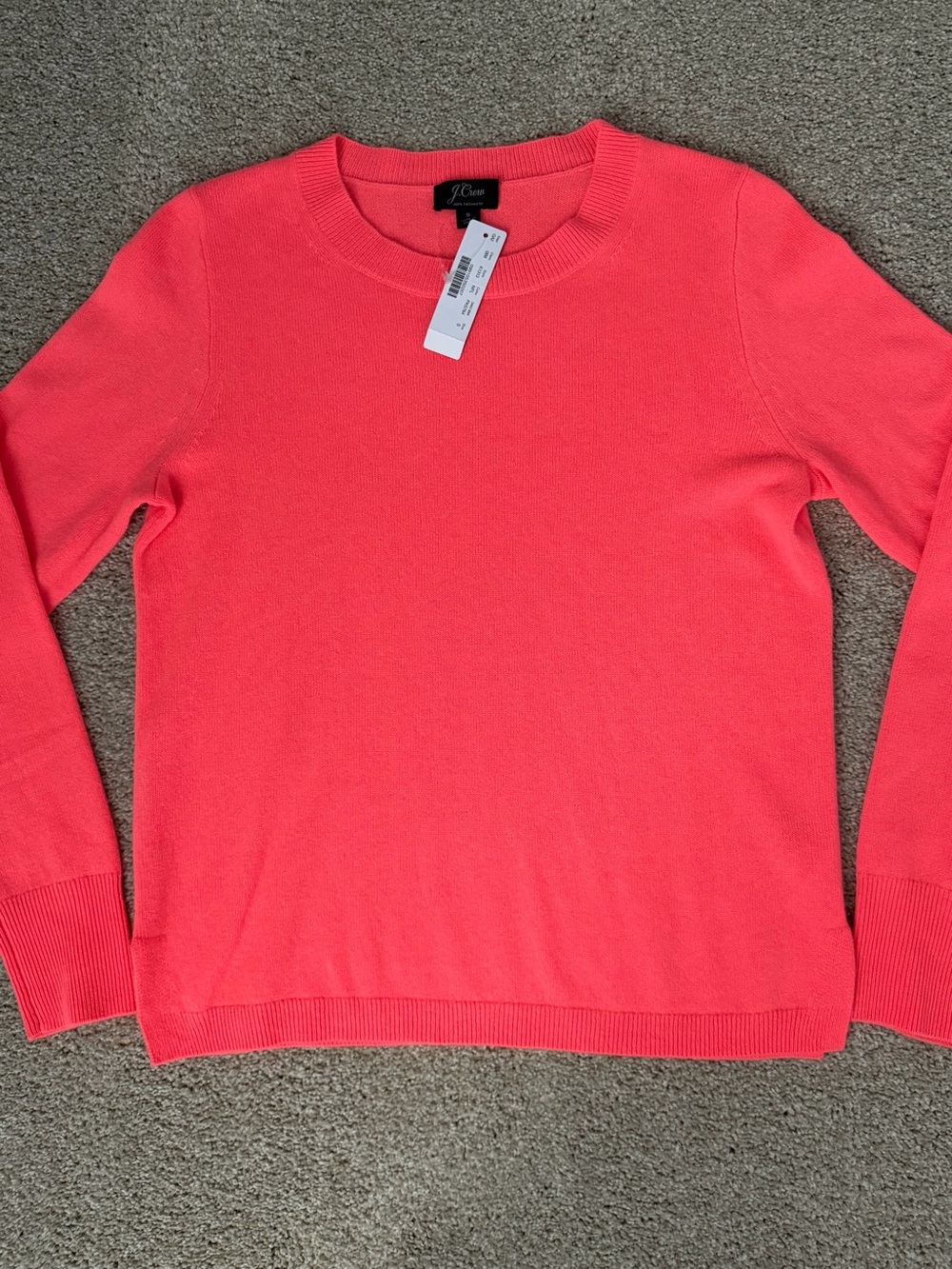 J. Crew Cashmere Slim Fit Crewneck Sweater - Coral Pink - Picture 3 of 5